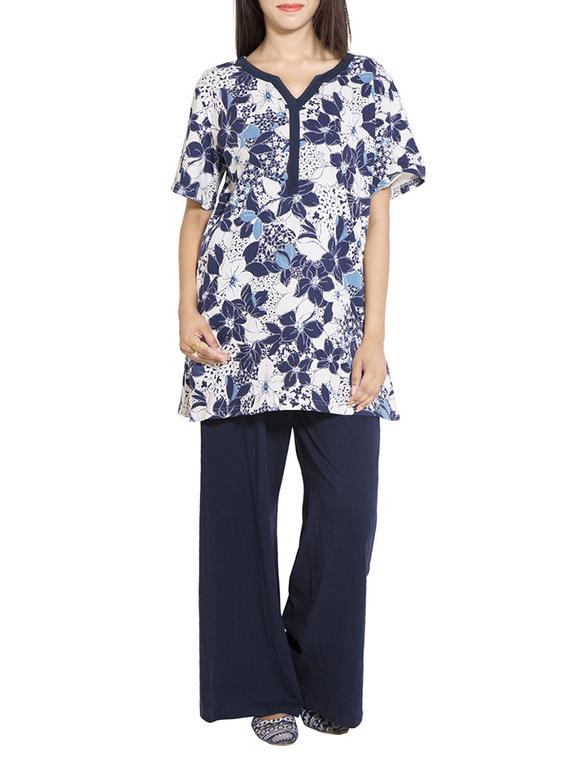 floral tee with pajama set - 11179531 - Zoom Image - 1