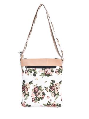 floral printed cream sling bag - 1118186 - Standard Image - 2