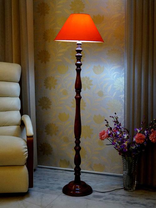 royal brown mango wood floor lamp with shade - 11190642 - Standard Image - 1