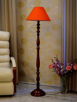 royal brown mango wood floor lamp with shade - 11190642 - Standard Image - 2