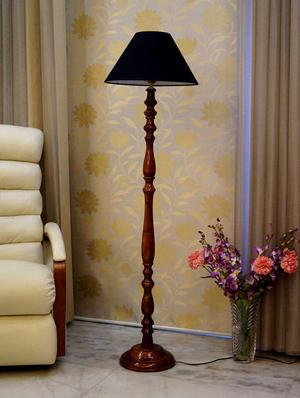royal brown mango wood floor lamp with shade - 11190645 - Standard Image - 2