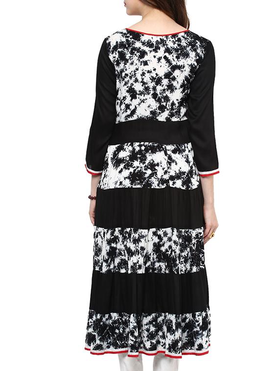 tiered printed kurta - 11193561 - Zoom Image - 3