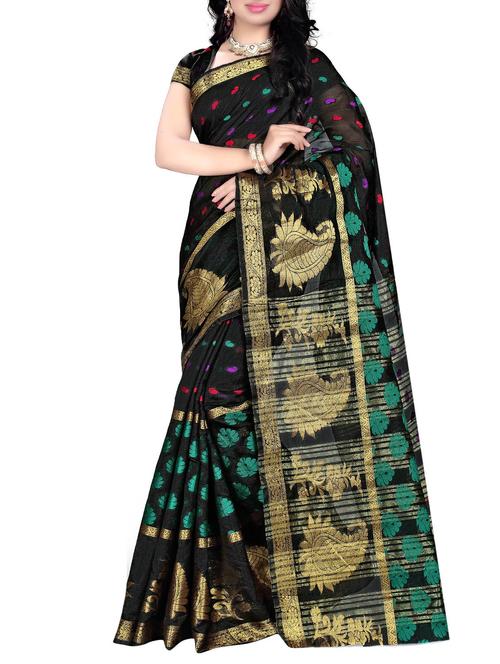 black silk saree with blouse - 11193648 - Standard Image - 1
