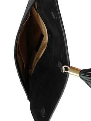black color, leather clutch - 11195097 - Standard Image - 3