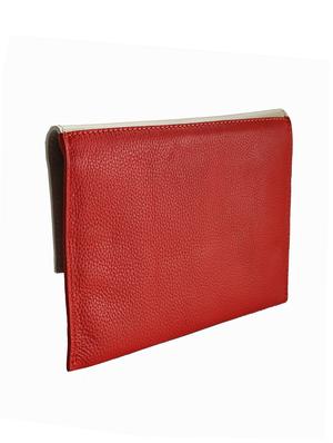 red color, leather clutch - 11195147 - Standard Image - 2