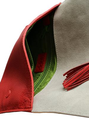 red color, leather clutch - 11195147 - Standard Image - 3