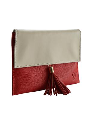 red color, leather clutch - 11195147 - Standard Image - 4