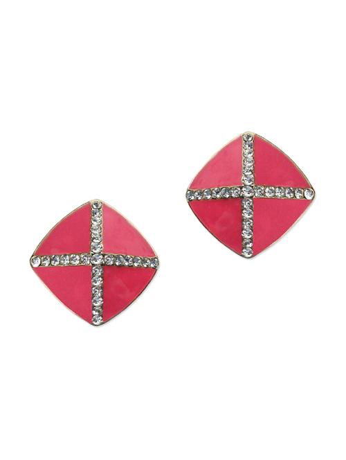 pink metal studs earrings - 11198638 -  Standard Image - 0