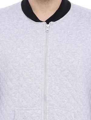 grey color block quilted jacket - 11199349 - Standard Image - 4