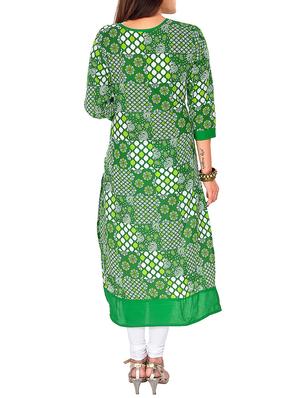 green cotton kurta - 11205016 - Standard Image - 3