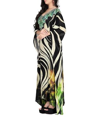 multi colored, georgette printed kaftan - 11210517 - Standard Image - 2