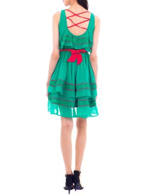 green cotton layered dress - 11215070 - Standard Image - 3