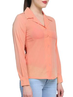 orange polyester regular shirt - 11215105 - Standard Image - 2