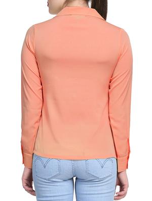 orange polyester regular shirt - 11215105 - Standard Image - 3