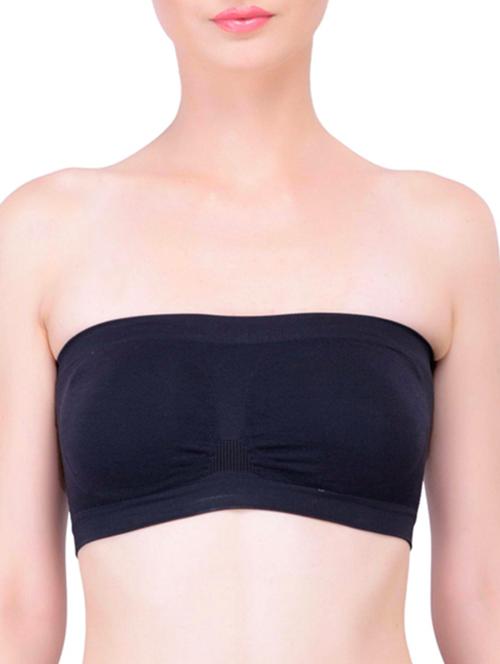 mesh back ruched detail tube bra - 11218379 - Standard Image - 1