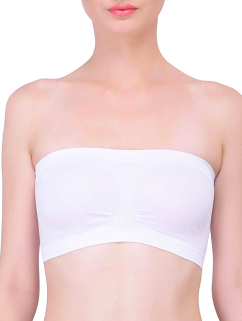 mesh back ruched tube bra - 11218380 - Zoom Image - 1