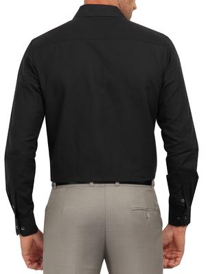 solid black cotton formal shirt - 11218416 - Standard Image - 3