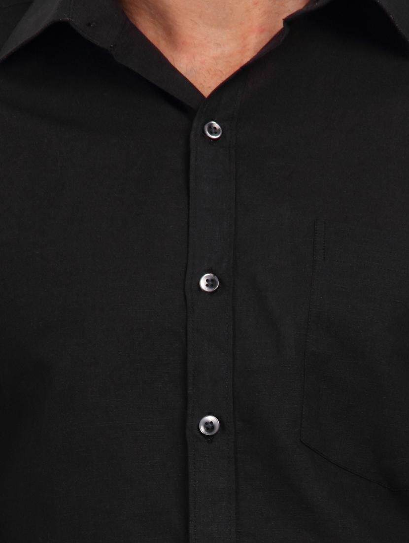 solid black cotton formal shirt - 11218416 - Zoom Image - 4