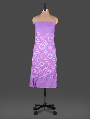 bandhani work purple traditional cotton suit set - 1122132 - Standard Image - 2