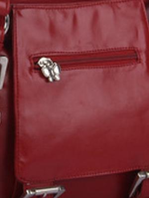 maroon leatherette (pu) regular handbag - 1122246 - Standard Image - 4