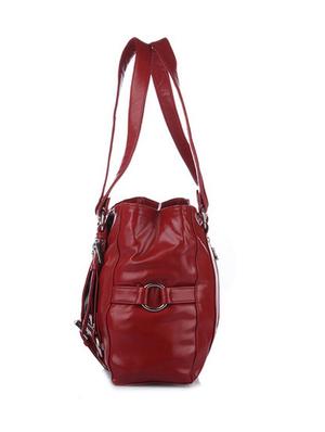 maroon leatherette (pu) regular handbag - 1122246 - Standard Image - 5