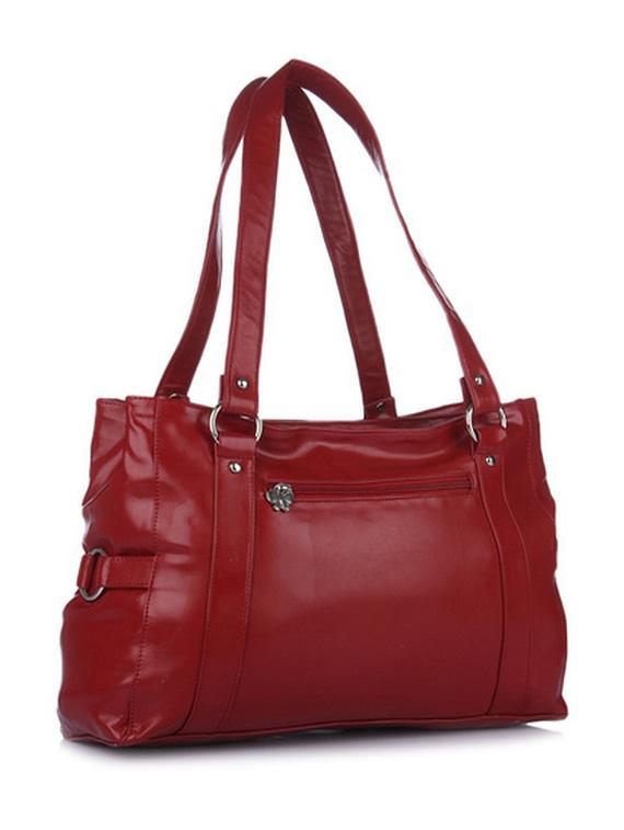 maroon leatherette (pu) regular handbag - 1122246 - Zoom Image - 2