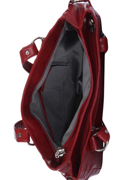 maroon leatherette (pu) regular handbag - 1122246 - Zoom Image - 3