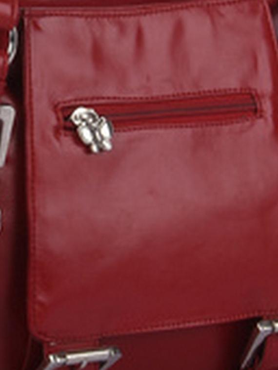 maroon leatherette (pu) regular handbag - 1122246 - Zoom Image - 4