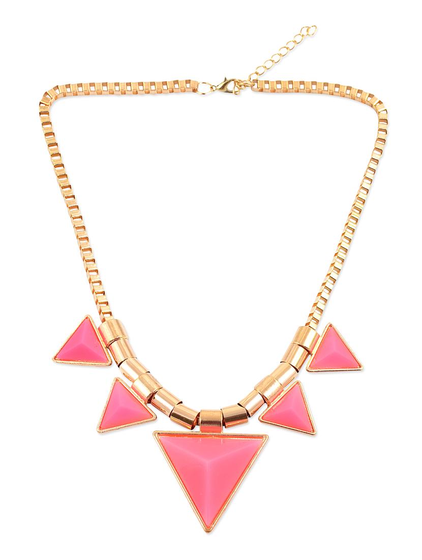 pink metal short necklace