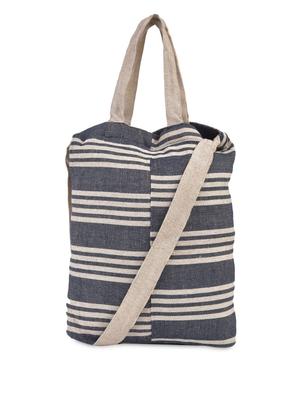 stone blue striped jute handbag - 1124601 - Standard Image - 3
