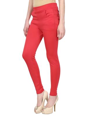 red cotton jeggings - 11249220 - Standard Image - 2