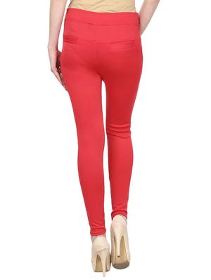 red cotton jeggings - 11249220 - Standard Image - 3