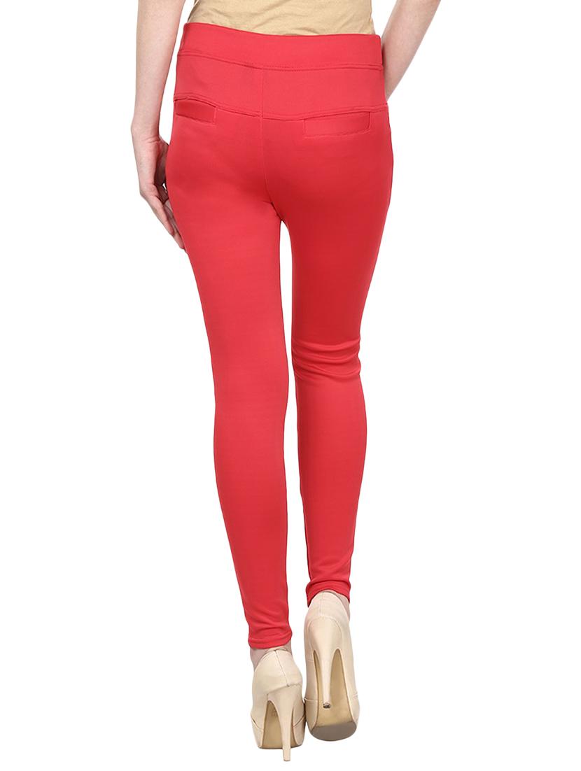 red cotton jeggings - 11249220 - Zoom Image - 3
