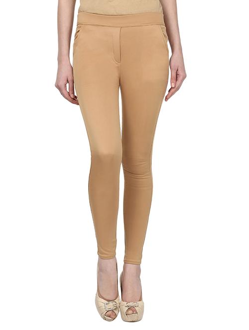 beige cotton jeggings - 11249221 - Standard Image - 1