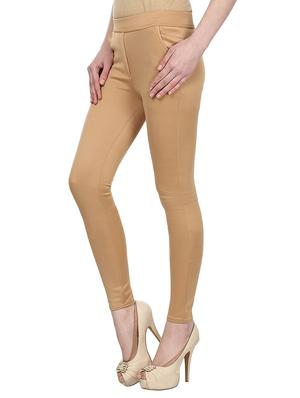 beige cotton jeggings - 11249221 - Standard Image - 2