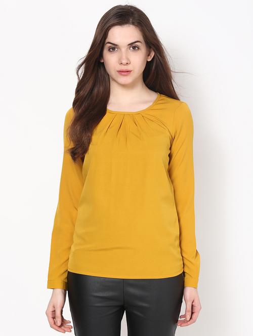plain round neck polycrepe top - 1125049 - Standard Image - 1