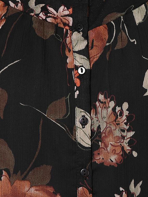 floral printed round neck polychiffon top - 1125089 - Zoom Image - 5