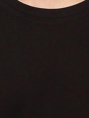 solid black cotton t-shirt - 11251805 - Standard Image - 4