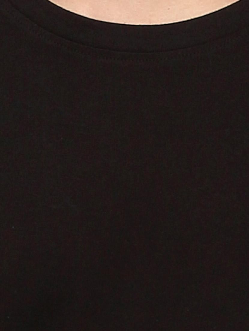 solid black cotton t-shirt - 11251805 - Zoom Image - 4