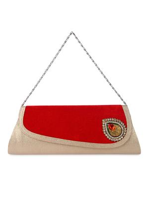 multi velvet flap brooch embellished clutch - 1125985 - Standard Image - 2