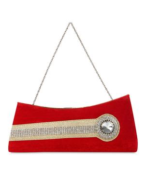 crystal strip embellished velvet clutch - 1125988 - Standard Image - 2