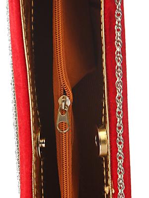 crystal strip embellished velvet clutch - 1125988 - Standard Image - 4
