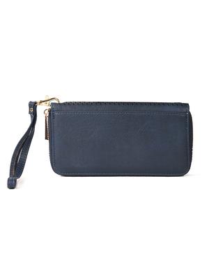 blue leatherette clutch - 11260433 - Standard Image - 2