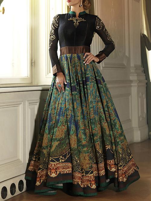 black embellished dress material - 11261471 - Very Small Image - 1