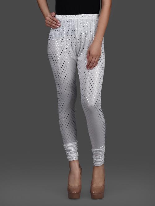 white silver poly knit leggings - 1126231 - Standard Image - 1