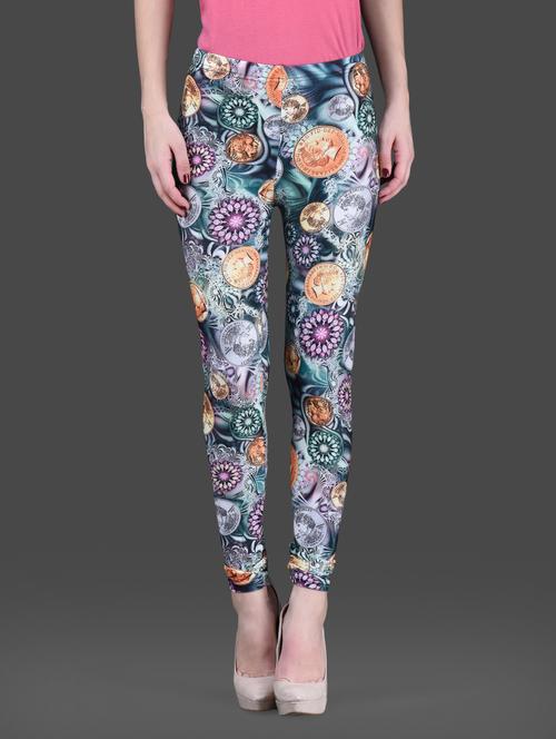 printed polyknit spandex leggings - 1126290 - Standard Image - 1