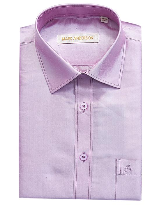 solid lavender pure silk casual shirt - 11268112 - Zoom Image - 4