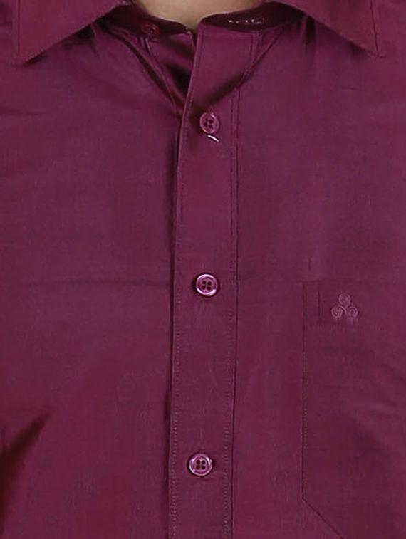 purple pure silk casual shirt - 11268117 - Zoom Image - 4