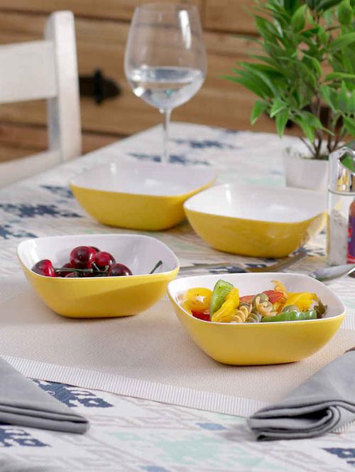 machi arena yellow melamine 600 ml snack bowl - set of 4 - 11271649 - Standard Image - 1