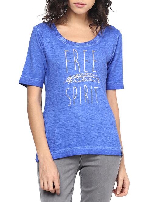 blue cotton regular tee - 11272188 - Very Small Image - 1